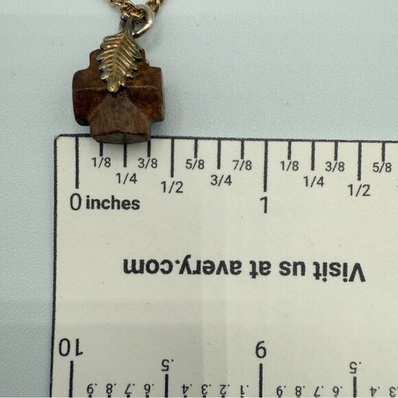 Dainty Wooden Cross Pendant Necklace - Picture 13 of 15